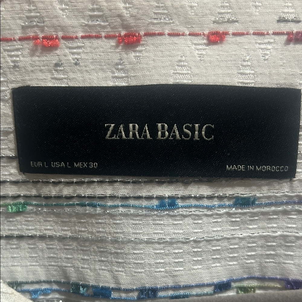 Zara White and Blue Patterned Blazer - Picture 2 of 11